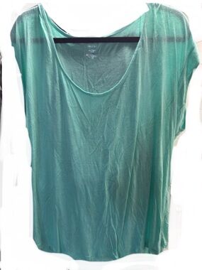 Jennifer Lopez Light Teal Scoop Neck Short Sleeve Top